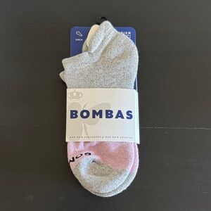 Bombas Pink and Gray Ankle Socks size M